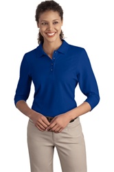 L562 Port Authority Ladies Silk Touch 3/4-Sleeve Sport Shirt