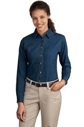 Port & CompanyÂ® - Ladies Long Sleeve Value Denim Shirt